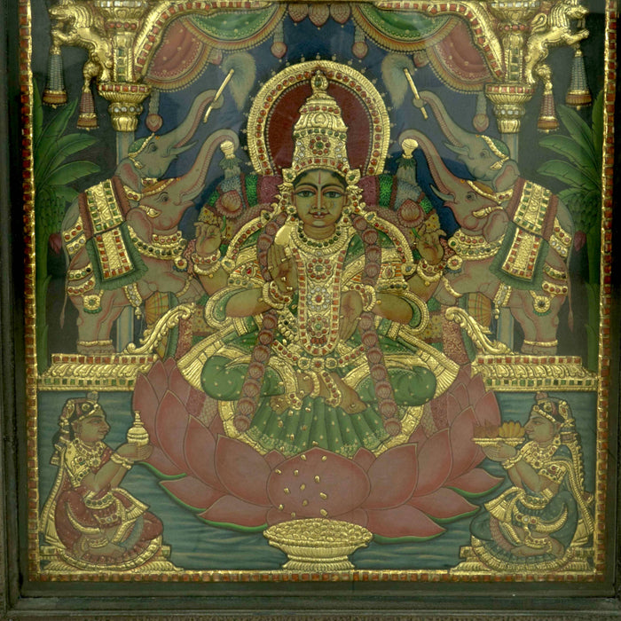 Gaja Lakshmi Tanjore Painting