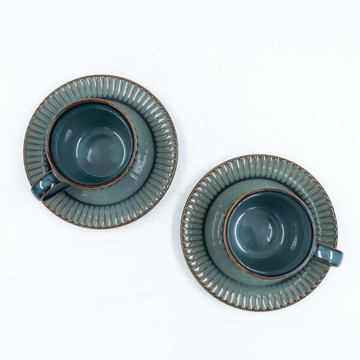 Teal Espresso Cup - Linear (Set of 2)