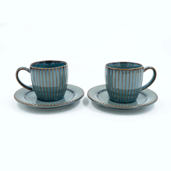 Teal Espresso Cup - Linear (Set of 2)