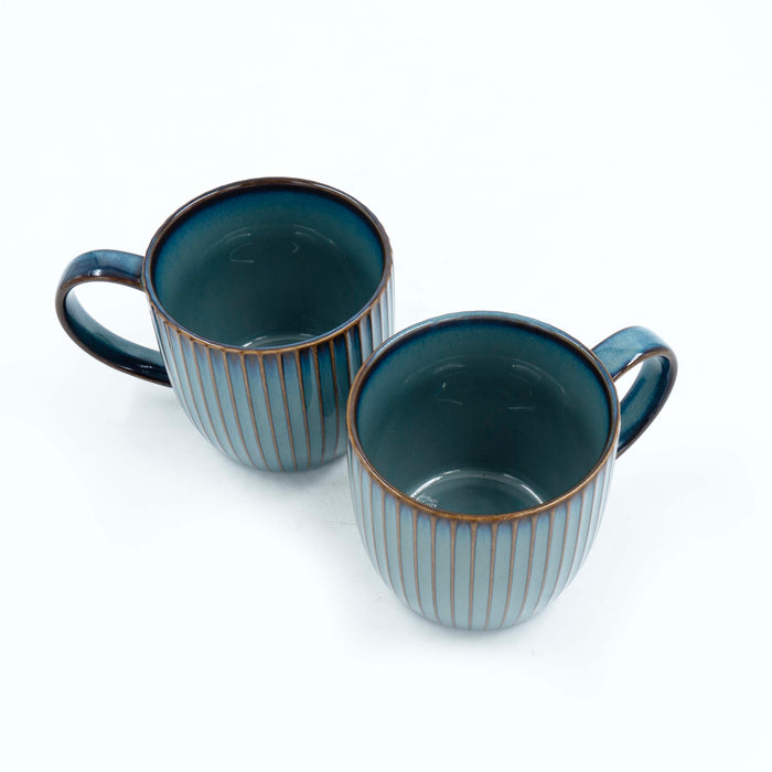 Teal Coffee Mug - Linear (Set of 2)