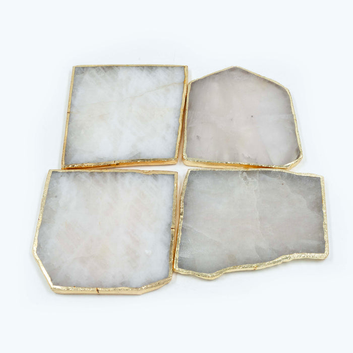 Semi Precious White Quartz Coaster (Set of 4)