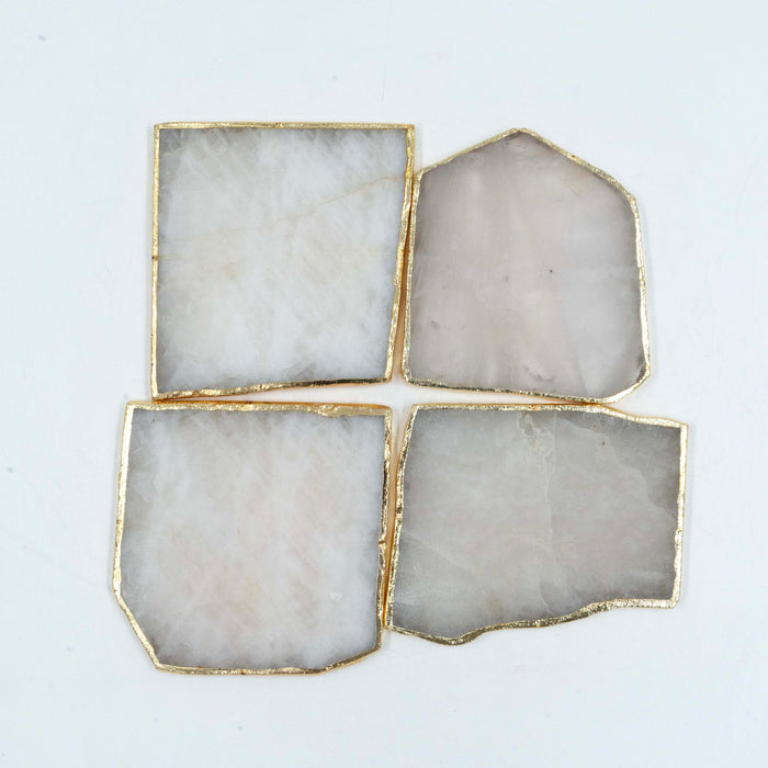 Semi Precious White Quartz Coaster (Set of 4)