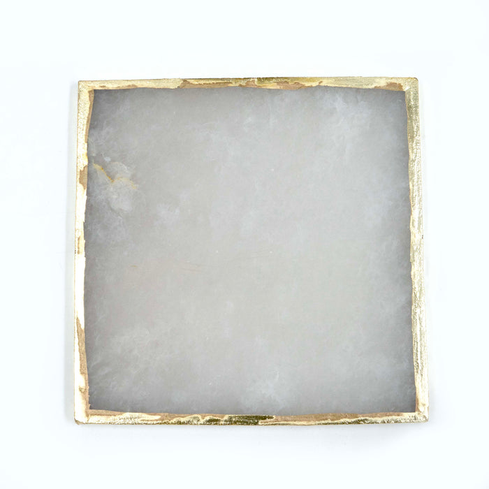 Semi Precious Smokey Quartz Coaster with Box (set of 4)