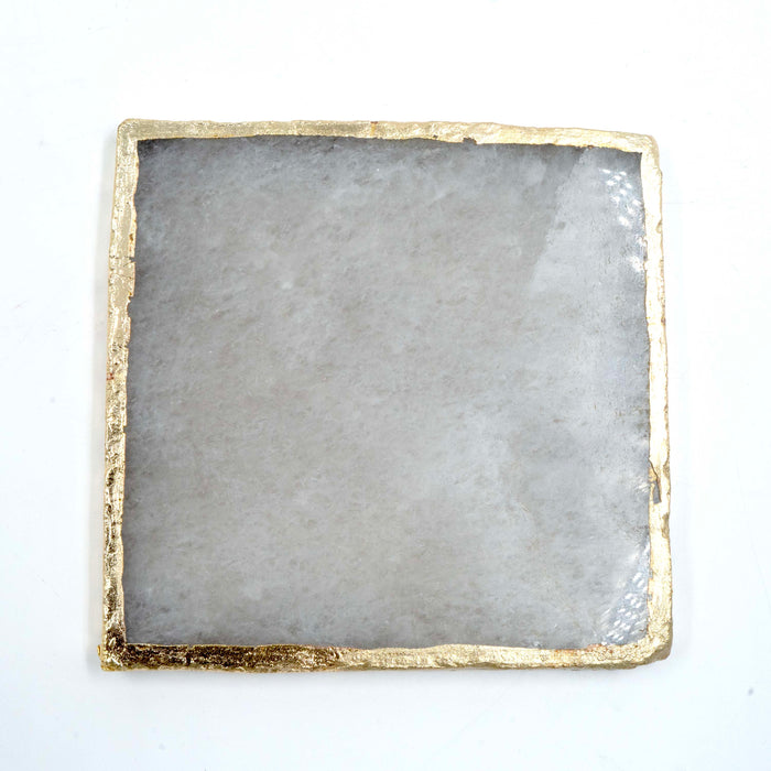 Semi Precious Smokey Quartz Coaster with Box (set of 4)