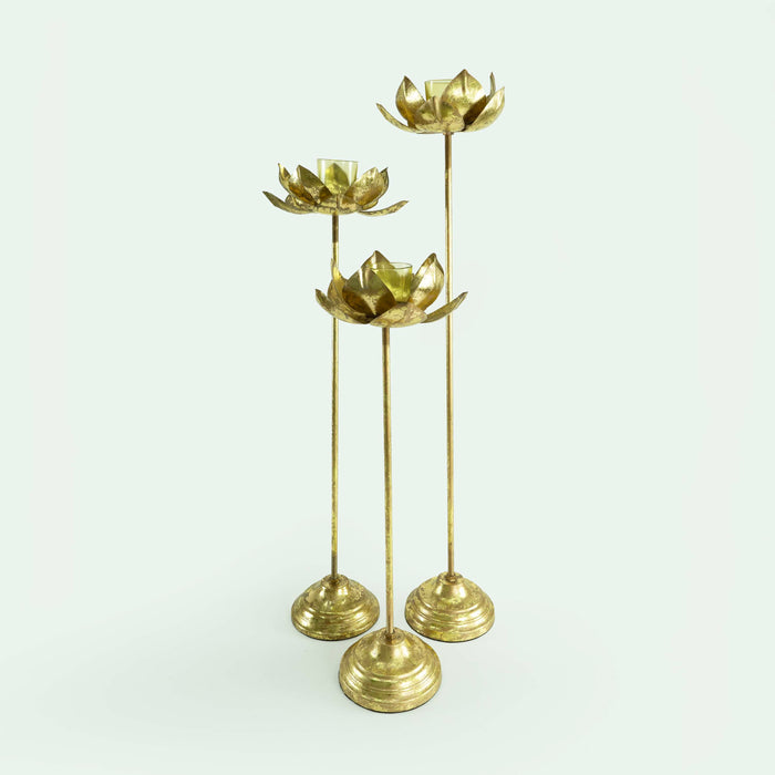 Lotus Candle Holder Pedestal (Set of 3)