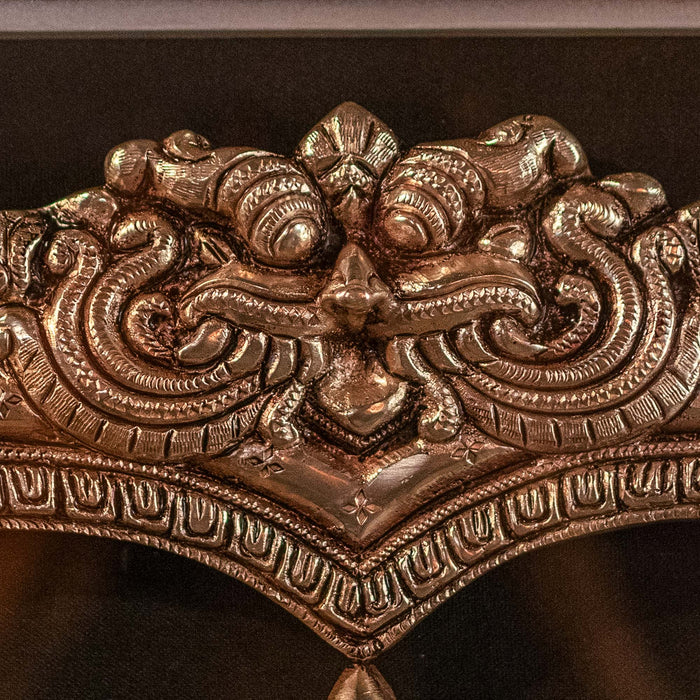 Lord Venkateshwara Brass Idol With Frame - Adorned In Silver