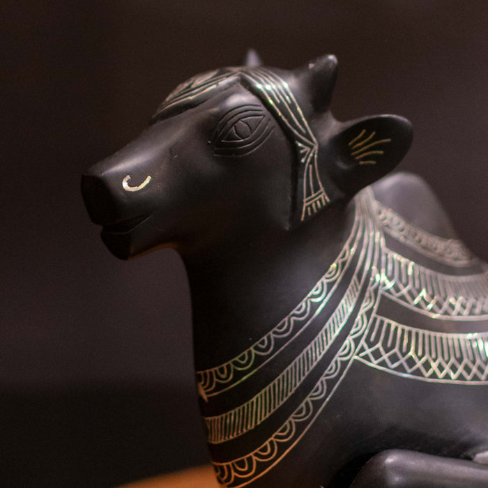 Brass Bidri Nandi Idol - Symbol of Loyalty and Devotion