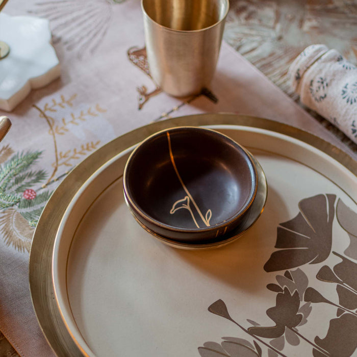 Thamara Sangrah Curd Bowl Brown Stoneware