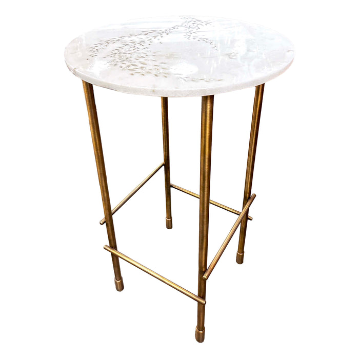 Mop Inlay Marble Side Table