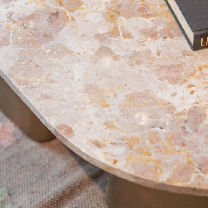 Fadhili Marble With Iron Coffee Table