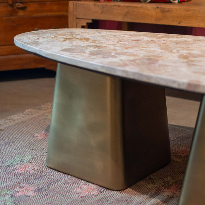 Fadhili Marble With Iron Coffee Table