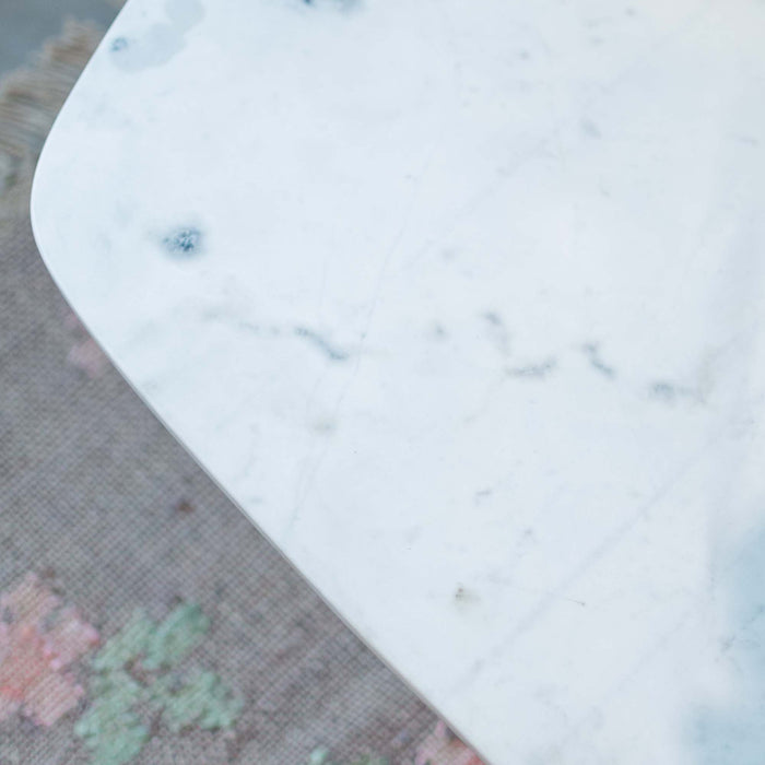 Verity White Marble With Brass Antique Coffee Table