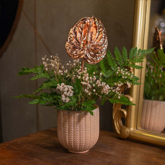 Fresh Anthurium With Dipped In Rose Gold (18K Gold With Copper Infused)