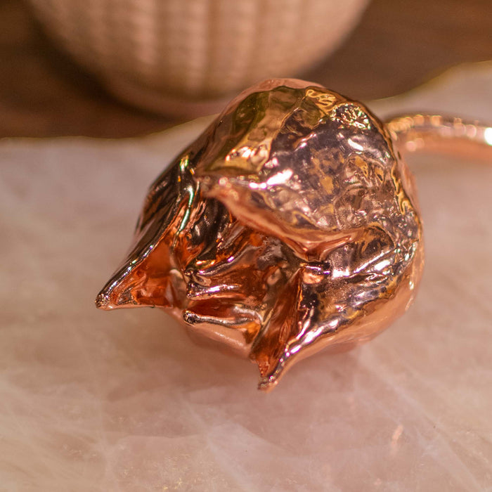 Fresh Pink Lotus Bud Dipped In Rose Gold (18K Gold With Copper Infused)