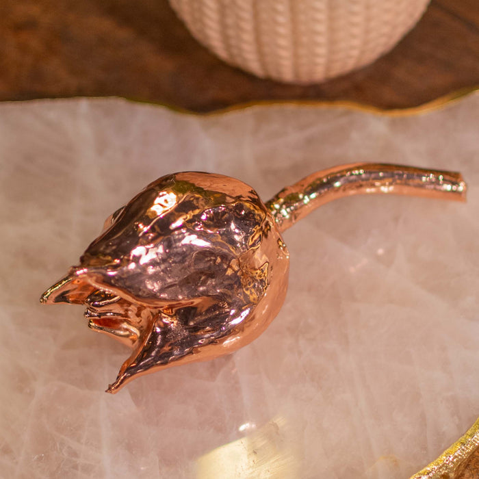 Fresh Pink Lotus Bud Dipped In Rose Gold (18K Gold With Copper Infused)