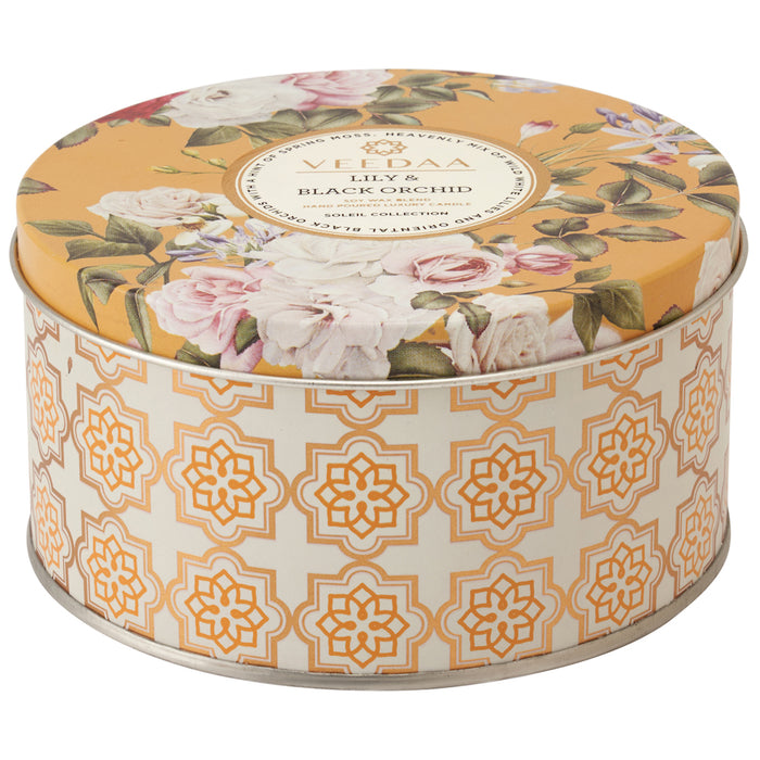 Lily & Black Orchid 3 Wick Tin Scented Candle