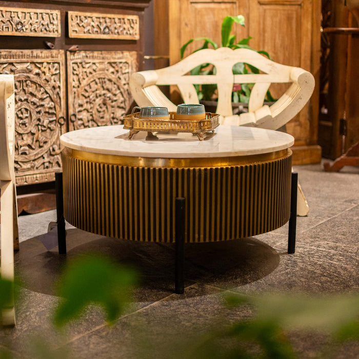 Akari Marble With Brass Coffee Table