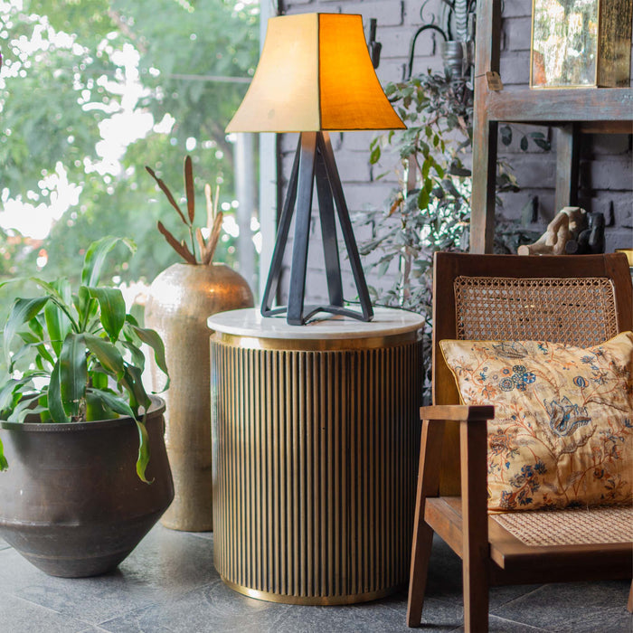 Naoki Marble With Brass Side Table