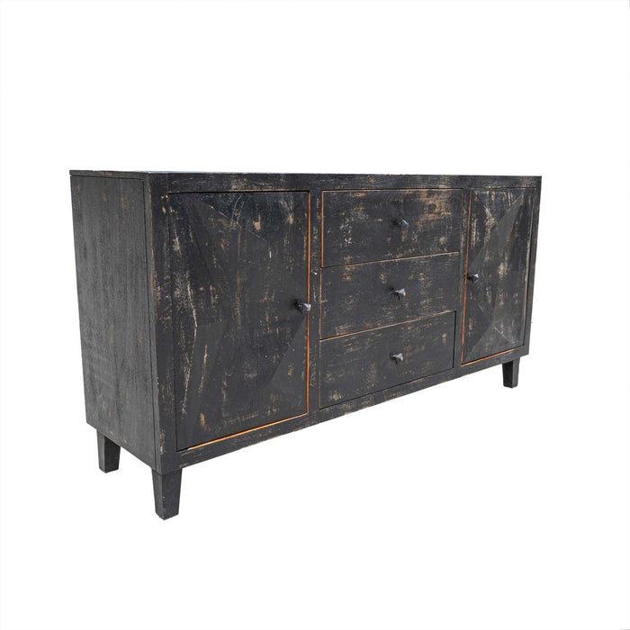 Kailani Mango Wood Black Distress Chest Of Drawers