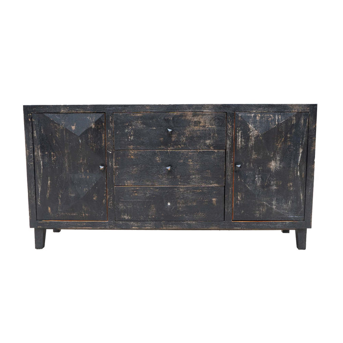 Kailani Mango Wood Black Distress Chest Of Drawers