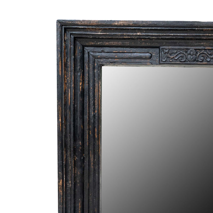 Manami Mango Wood Black Distress Console With Mirror