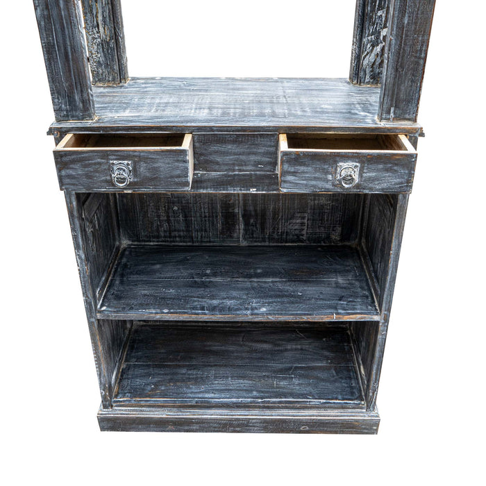 Ahmes Mango Wood Black Distress Bar Unit