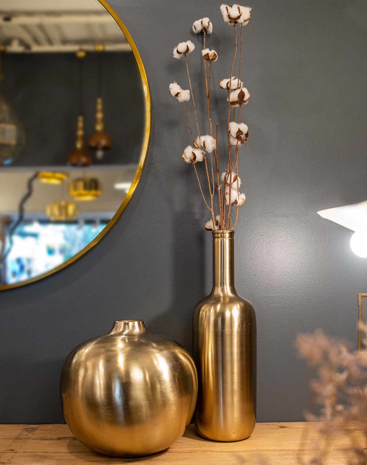 Urmi Bottle Vase Brass Matt