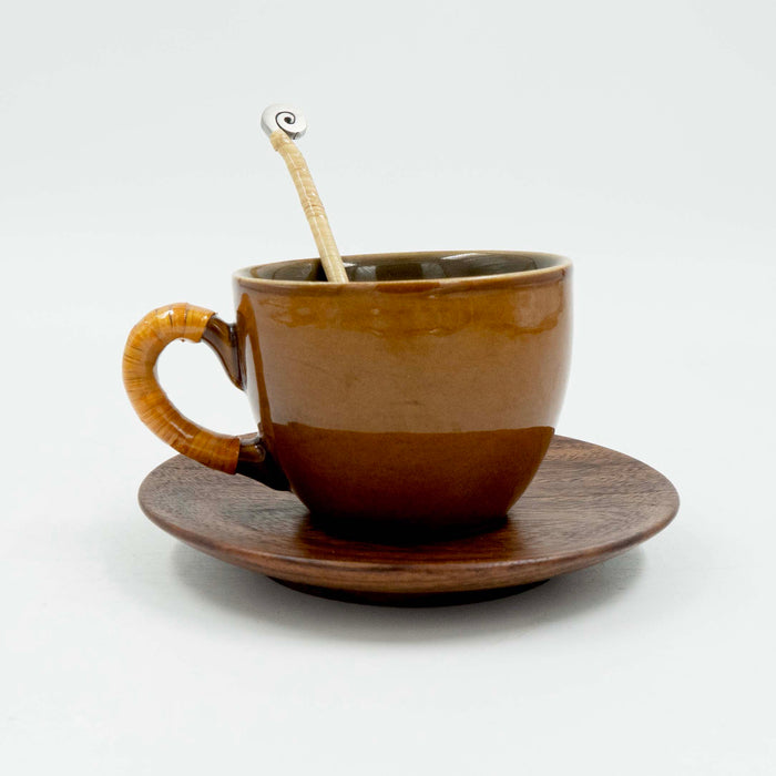 Cappuccino Cup with Saucer and Spoon