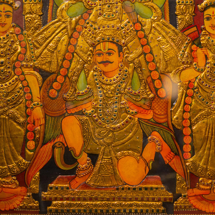 Garuda Seva Vishnu Tanjore Painiting