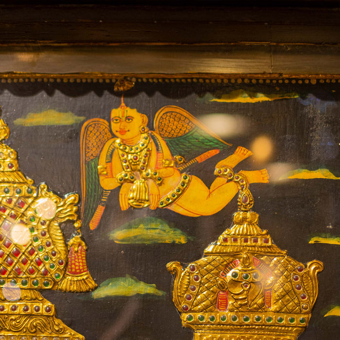 Garuda Seva Vishnu Tanjore Painiting