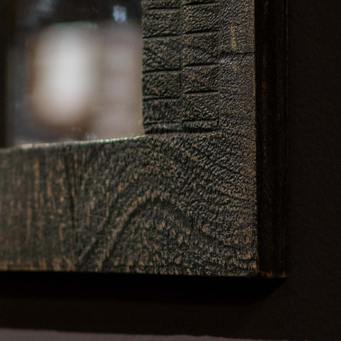 Faris Black Distressed Mirror
