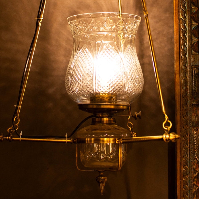 Tiffany Brass Pully Pendant Lamp