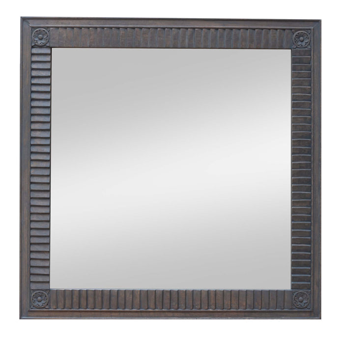 Mihrimah Mango Wood Dark Grey Mirror