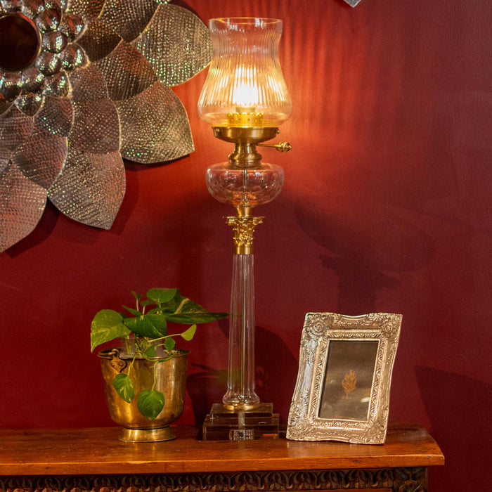 Vashti Crystal Clear And Brass Table Lamp