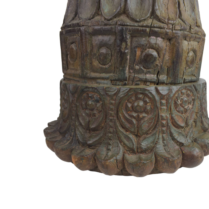 Craved Pillar Candle Stand