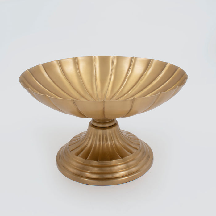 Aarav Platter On Stand Brass Antique