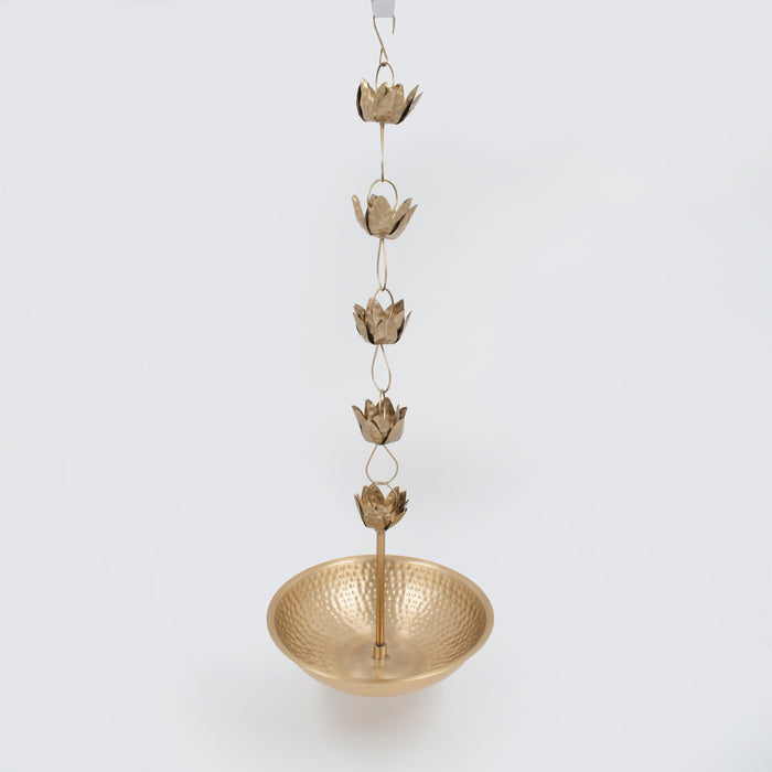 Thamara Hanging Urli Hammered Brass Antique