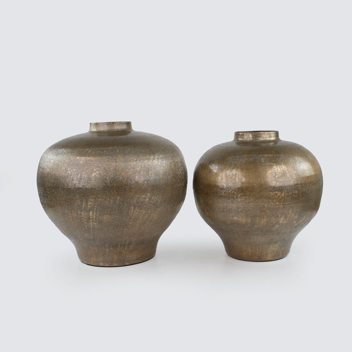 Dharani Round Vase Antique Brass