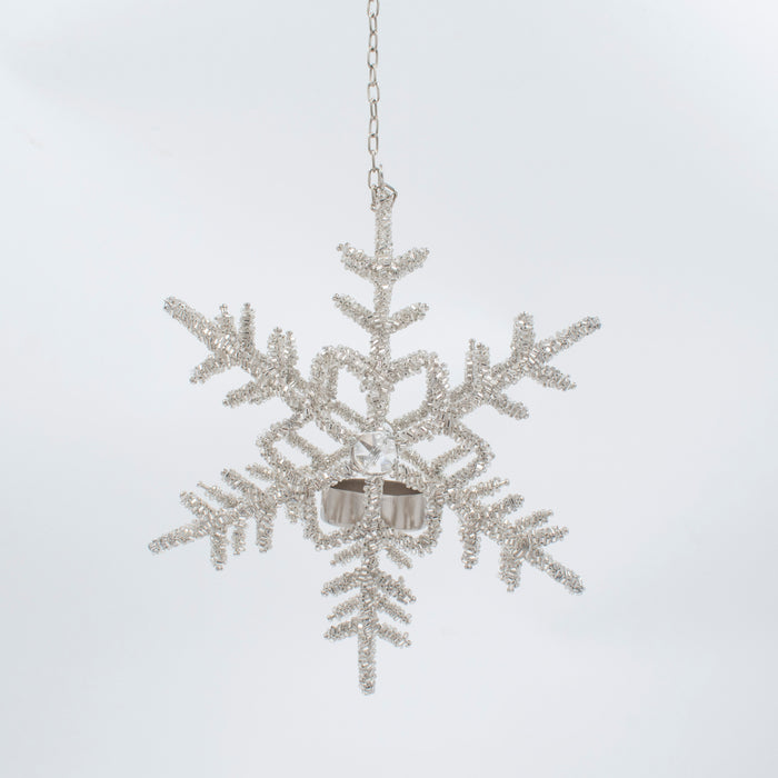 Handcrafted Beads Snowflake T-light Holder