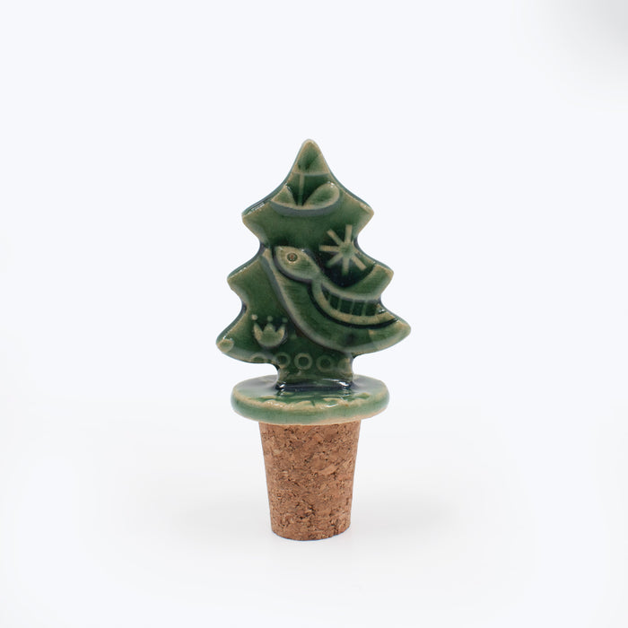 Ceramic Christmas Tree Wine Stopper