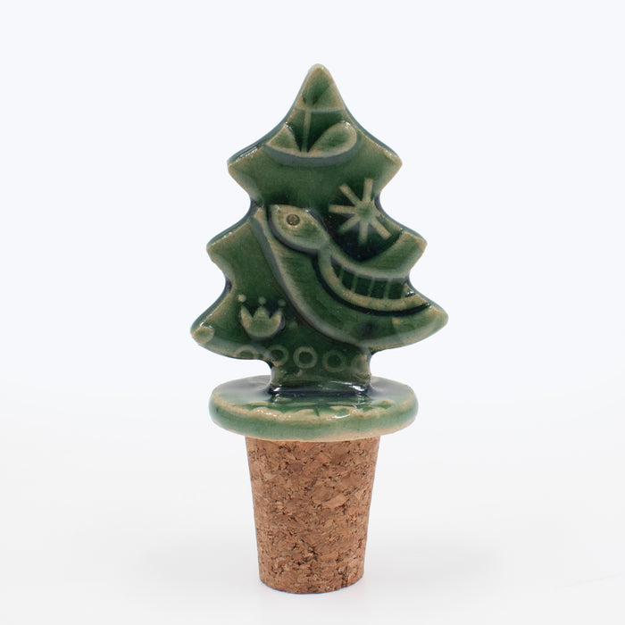 Ceramic Christmas Tree Wine Stopper