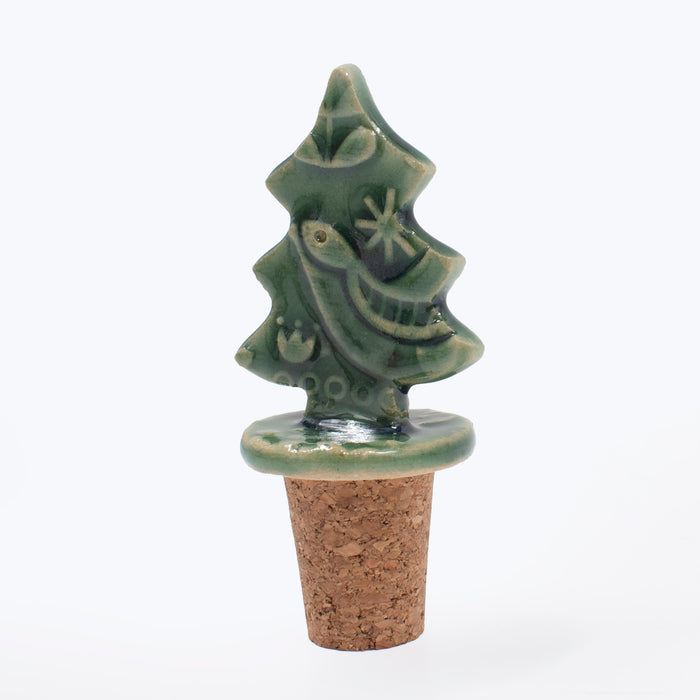 Ceramic Christmas Tree Wine Stopper