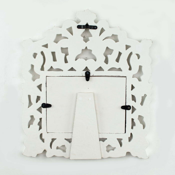 Carved Photo Frame - White