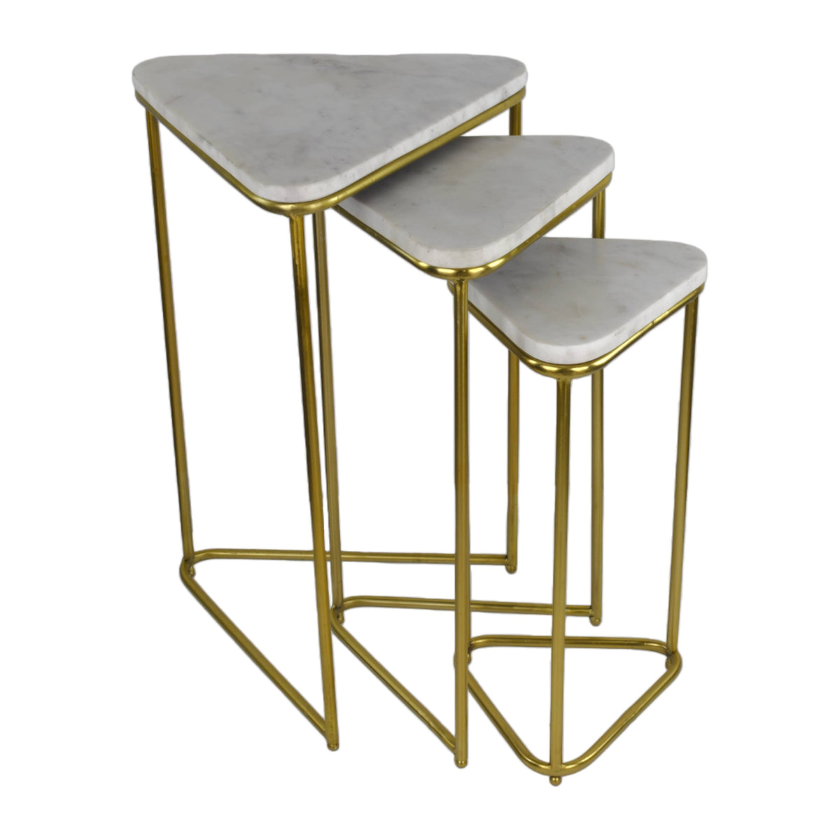 Daviney White Marble Top Nesting Table (Set of 3) — The Purple Turtles