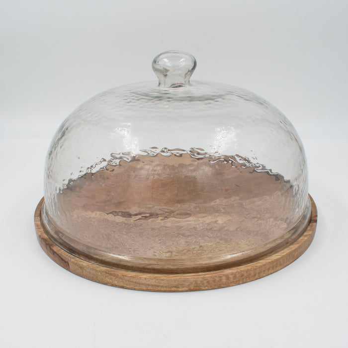 Cloche with Wooden Base - Round