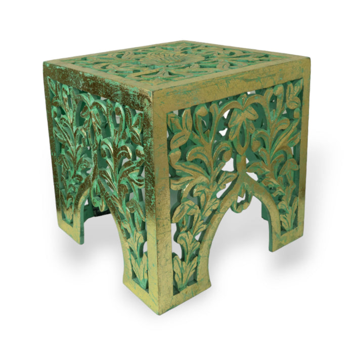 Green Gold Box Shaped Tables -  Set of 2