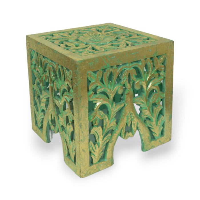 Green Gold Box Shaped Tables -  Set of 2