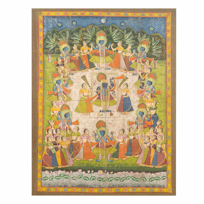 Shreenathji  raas leela Pichwai painting With Frame