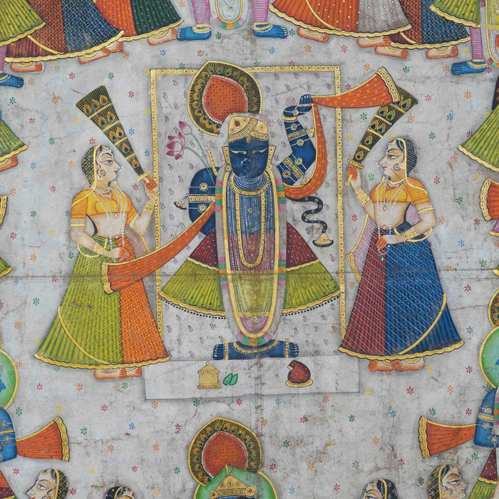 Shreenathji  raas leela Pichwai painting With Frame