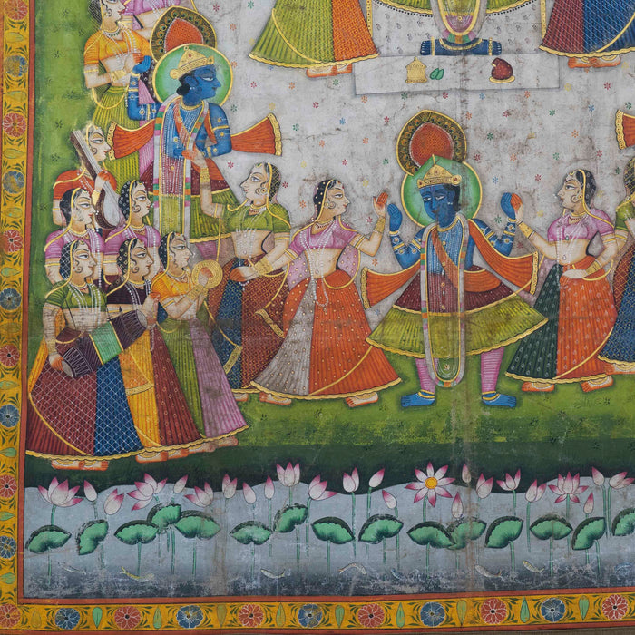 Shreenathji  raas leela Pichwai painting With Frame